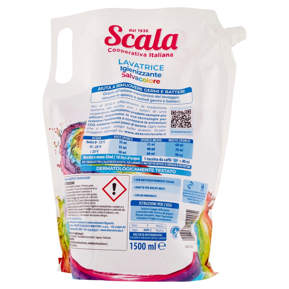 Scala Lavatrice Igienizzante Salvacolore ecoricarica 1500 ml